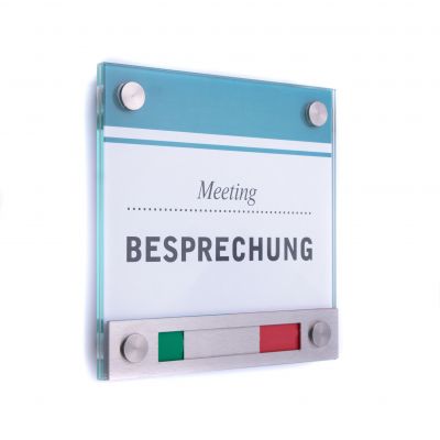 Türschild Vitrum B Frei Besetzt Anzeige rot grün Besprechnung Meeting
